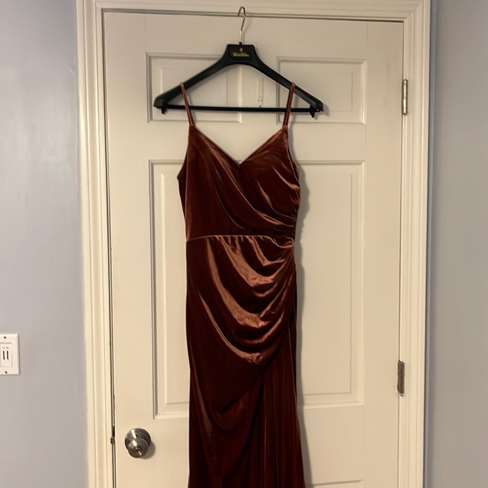 Revelry Velvet Brown Wedding Dress